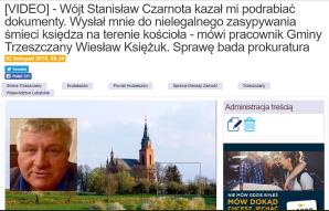 [VIDEO] - Cmentarne śmieci też zakopane na terenie kościoła w Trzeszczanach - przekazał Sądowi sekretarz gminy, oskarżony Paweł  L. Zakopywać miał obecny Wójt Stanisław Cz. Brak pomocy biskupa Mariana Rojka, podejmujemy interwencję w Watykanie