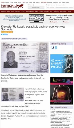 [AUDIO] Krzysztof Rutkowski zawiadamia organa ścigania o próbie zamachu na jego życie. Czy Henryk Suchoń zastrzelił się, bo nie wykonał egzekucji? 