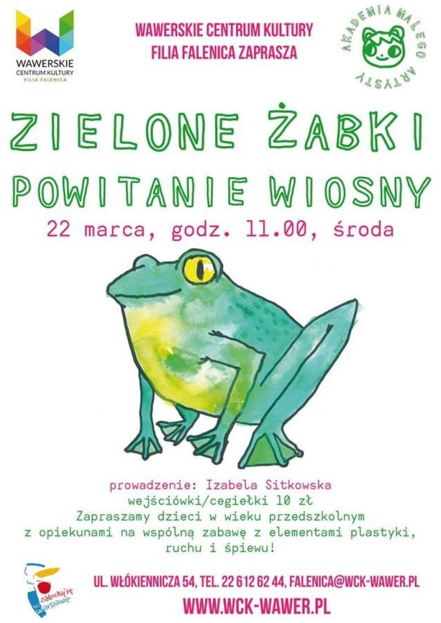 WCK w Falenicy zaprasza 22 marca na: Zielone Żabki- powitanie Wiosny!