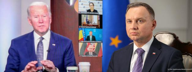 Prezydent Andrzej Duda rozmawiał z Joe Bidenem i przywódcami B9 w sprawie kryzysu przy granicach z Białorusią, o Ukrainie oraz agresywnym zachowaniem Rosji