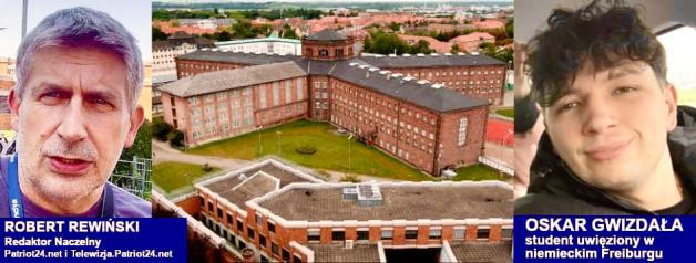 [VIDEO] Polski student Oskar Gwizdała za kratami niemieckiego aresztu we Freiburgu. A jego szef-przestępca nie! Demonstracja z udziałem rodzin innych uwięzionych tam Polaków w piątek o godz. 11:00 przed Ambasadą Niemiec w Warszawie!