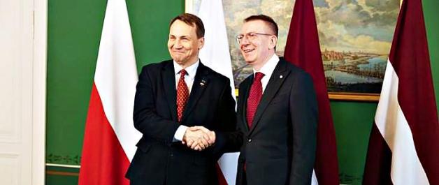Wizyta ministra Radosława Sikorskiego na Łotwie